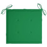 vidaXL Chaises de jardin lot de 2 et coussins vert Bois de teck massif