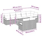 vidaXL Ensemble de canapé de jardin 9 Pièces Beige  blanc