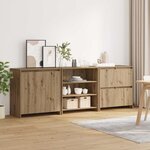 vidaXL Buffet 3 Pièces Chêne artisanal 70 x 41 x 75 cm Bois d'ingénierie