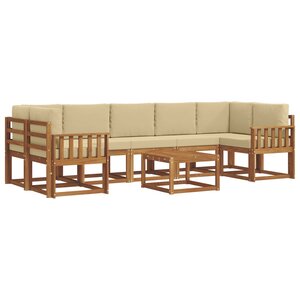 vidaXL Ensemble de canapés d'extérieur 8 pc Naturel et Beige