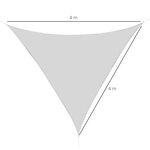 Voile d'ombrage triangulaire grande taille 4 x 4 x 4 m polyester imperméabilisé haute densité 160 g/m² gris