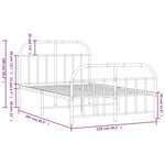 vidaXL Cadre de lit métal sans matelas et pied de lit blanc 120x200 cm