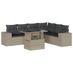 vidaXL Salon de jardin avec coussins 7 Pièces gris clair résine tressée