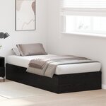 vidaXL Cadre de lit de rangement Noir Chêne 80x200 cm