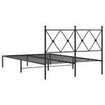 vidaXL Cadre de lit métal sans matelas avec tête de lit noir 120x200cm
