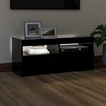 vidaXL Meuble TV avec lumières LED noir 90x35x40 cm