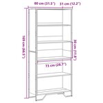 vidaXL Bibliothèque chêne fumé 80x31x169 cm bois d'ingénierie