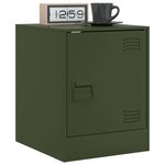 vidaXL Table de chevet vert olive 34 5x39x44 cm acier
