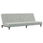 vidaXL Canapé-lit à 2 places avec repose-pied gris clair velours