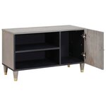 vidaXL Meuble TV Gris et or 80 x 31.5 x 46 cm Bois de manguier massif