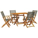 vidaXL Ensemble à manger de jardin 5 Pièces résine tressée et bois massif