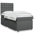 vidaXL Sommier à lattes de lit et matelas Gris foncé 90x190 cm Tissu