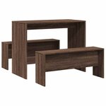 vidaXL Ensemble table à manger et bancs 3 Pièces bois d'ingénierie