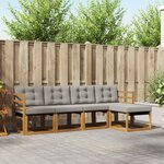 vidaXL Ensemble de canapés d'extérieur 5 pc Gris Naturel et Clair