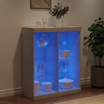 vidaXL Buffet avec lumières LED blanc 81x37x100 cm