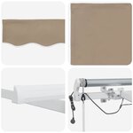 vidaXL Auvent Rétractable Beige 600 × 350 cm Tissu et Métal