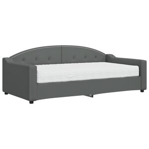 vidaXL Lit de jour avec matelas gris foncé 90x190 cm tissu
