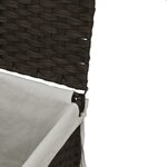 vidaXL Panier à linge avec 2 sections marron foncé 53x35x57 cm