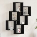 Meuble mural vidaXL Chêne noir 78x15x92 cm en bois reconstitué