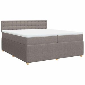 vidaXL Sommier à lattes de lit avec matelas Taupe 200x200 cm Tissu