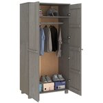 vidaXL Garde-robe HAMAR Gris clair 89x50x180 cm Bois massif de pin