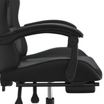 vidaXL Chaise de jeu avec repose-pied Noir Similicuir