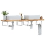 vidaXL Étagère de vasque murale acier et bois massif d'acacia