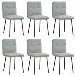 vidaXL Chaises à manger lot de 6 gris clair velours