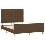 vidaXL Cadre de lit sans matelas marron foncé 140x190 cm tissu