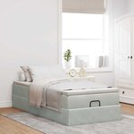 vidaXL Cadre de lit ottoman avec matelas gris clair 80x200 cm velours