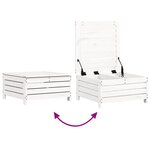 vidaXL Salon de jardin 7 Pièces blanc bois de pin massif