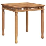 vidaXL Table à dîner de jardin 80x80x80 cm Bois de teck solide