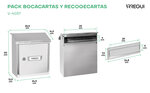 Pack Bouche d'entrée + Boîte aux lettre en acier inoxydable  V4037  Fente 23 x 3 cm