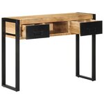 vidaXL Table console 100x35x75 cm bois de manguier massif brut