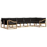 vidaXL Ensemble de canapés d'extérieur 7 pc Blanc et noir