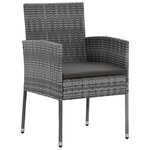 vidaXL Mobilier à dîner d'extérieur 5 Pièces Résine tressée Gris