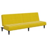 vidaXL Canapé-lit à 2 places avec repose-pied jaune velours