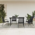 vidaXL Ensemble à manger de jardin 5 Pièces noir textilène et acier