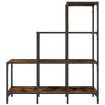 vidaXL Bibliothèque chêne fumé 92x30x102 cm bois d'ingénierie et métal