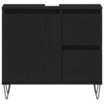vidaXL Cabinet de Lavabo Chêne noir 65 x 33 x 60 cm Bois d'ingénierie
