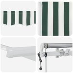 vidaXL Auvent Rétractable 600 × 350 cm Vert et blanc