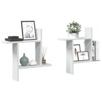 vidaXL Étagères murales 2 Pièces blanc 50x12x50 cm bois d'ingénierie