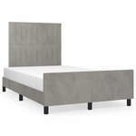 vidaXL Cadre de lit sans matelas gris clair 120x190 cm velours