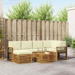 vidaXL Ensemble de canapé d'angle avec coussin 7 Pièces Naturel et Crème