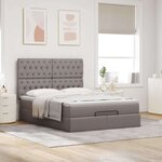 VidaXL Cadre de lit ottoman avec matelas taupe 140x200 cm tissu