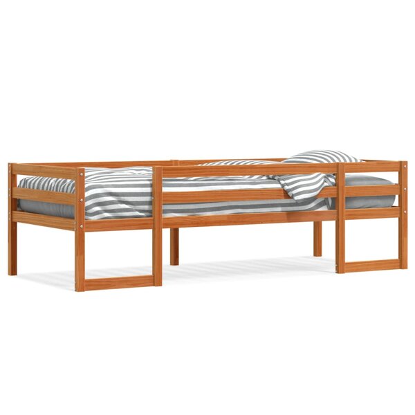 vidaXL Cadre de lit pour enfants sans matelas cire marron 90x200 cm