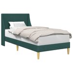 vidaXL Cadre de lit avec tête de lit Vert foncé 100 x 200 cm tissu