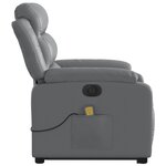 vidaXL Fauteuil inclinable de massage électrique gris similicuir