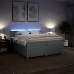 vidaXL Sommier à lattes de lit avec matelas Gris clair 200x200cm Tissu