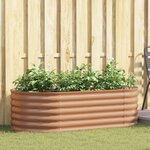 vidaXL Jardin Surélevé Marron avec Aspect Bois 160x80x44 cm Acier
